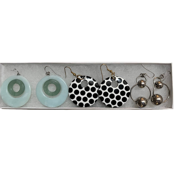 Lot of 3 Pairs French Hook Fashion Earrings - Picture 2 of 8